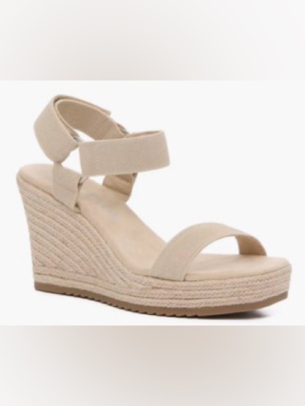Anne Klein Beige Wedge Sandals with Ankle Strap - size 7.5